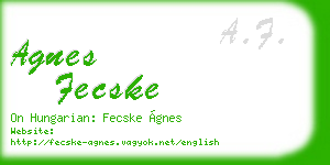 agnes fecske business card