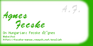 agnes fecske business card